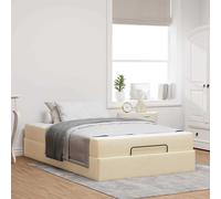 vidaXL Struttura del letto con materasso Crema 120 x 200 cm Tessuto