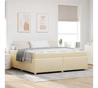 vidaXL Struttura del letto con materasso Crema 200 x 200 cm Tessuto