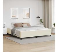 vidaXL Struttura del letto con materasso Crema 200 x 200 cm Tessuto