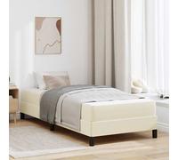 vidaXL Struttura del letto con materasso Crema 80 x 200 cm Tessuto