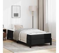 vidaXL Struttura del letto con materasso Nero 90 x 190 cm Tessuto