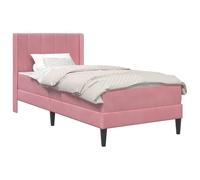 vidaXL Struttura del letto con materasso Rosa 100 x 200 cm Velluto, Arredamento per camera moderna, struttura per letto rettangolare, velluto contemporaneo, materasso morbido e confortevole, design e
