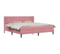 vidaXL Struttura del letto con materasso Rosa 200 x 200 cm Velluto, Arredamento per camera moderna, struttura per letto rettangolare, velluto contemporaneo, materasso morbido e confortevole, design e
