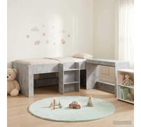 Struttura del Letto con Scrivania 2 pz Grigio Cemento