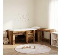 vidaXL Struttura del Letto con Scrivania 2 pz Legno antico