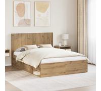 vidaXL Struttura del letto con stoccaggio e testata 3 pcs, Struttura Letto Moderna, Testiera Alla Moda, Ripostiglio Rettangolare per Risparmio Spazio, Mobili Funzionali