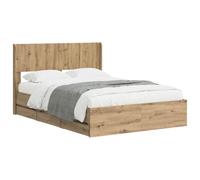 vidaXL Struttura del letto con stoccaggio e testata Artisan Oak