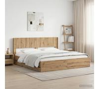 vidaXL Struttura del letto con stoccaggio e testata Artisan Oak