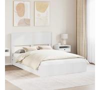 vidaXL Struttura del letto con stoccaggio e testata Bianco, Letto Storage Moderno, Struttura Rettangolare, Testata Elegante, Design Minimalista, Comfort Organizzato