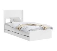 vidaXL Struttura del letto con stoccaggio e testata Bianco 75 x 190 cm, Essenziali per la camera, letto moderno con design rettangolare, spazio per riporre mobili contemporanei