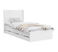 vidaXL Struttura del letto con stoccaggio e testata Bianco 75 x 190 cm, Letto Retangolare Chic, Struttura Moderna, Stoccaggio Multifunzionale, Legno Ingegnerizzato, Mobili Per Camera Ordinata