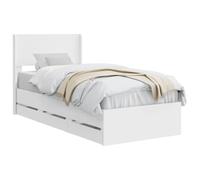 vidaXL Struttura del letto con stoccaggio e testata Bianco, Essenziali per la camera, letto moderno con design rettangolare, spazio per riporre mobili contemporanei