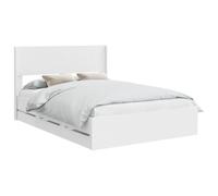 vidaXL Struttura del letto con stoccaggio e testata Bianco, Essenziali per la camera, letto moderno con design rettangolare, spazio per riporre mobili contemporanei