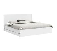 vidaXL Struttura del letto con stoccaggio e testata Bianco, Letto Retangolare Chic, Struttura Moderna, Stoccaggio Multifunzionale, Legno Ingegnerizzato, Mobili Per Camera Ordinata