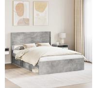 Struttura del letto con stoccaggio e testata Grigio Cemento