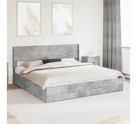 Struttura del letto con stoccaggio e testata Grigio Cemento