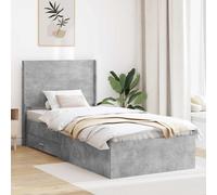 vidaXL Struttura del letto con stoccaggio e testata Grigio Cemento