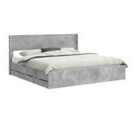 vidaXL Struttura del letto con stoccaggio e testata Grigio Cemento, Essenziali per la camera, letto moderno con design rettangolare, spazio per riporre mobili contemporanei