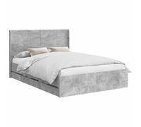 vidaXL Struttura del letto con stoccaggio e testata Grigio Cemento, Letto Retangolare Chic, Struttura Moderna, Stoccaggio Multifunzionale, Legno Ingegnerizzato, Mobili Per Camera Ordinata