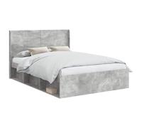 vidaXL Struttura del letto con stoccaggio e testata Grigio Cemento, Struttura Letto Moderna, Testiera Alla Moda, Ripostiglio Rettangolare per Risparmio Spazio, Mobili Funzionali