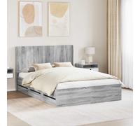 vidaXL Struttura del letto con stoccaggio e testata Grigio Sonoma
