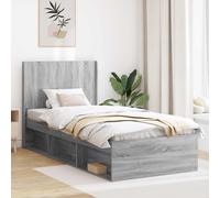 vidaXL Struttura del letto con stoccaggio e testata Grigio Sonoma