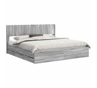 Struttura del letto con stoccaggio e testata Grigio Sonoma