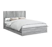 vidaXL Struttura del letto con stoccaggio e testata Grigio Sonoma, Essenziali per la camera, letto moderno con design rettangolare, spazio per riporre mobili contemporanei