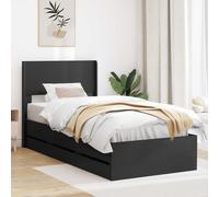 vidaXL Struttura del letto con stoccaggio e testata Nero 100 x 200 cm