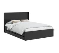 Struttura del letto con stoccaggio e testata Nero 120 x 190 cm