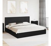 Struttura del letto con stoccaggio e testata Nero 200 x 200 cm