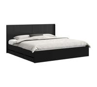 Struttura del letto con stoccaggio e testata Nero 200 x 200 cm