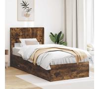 vidaXL Struttura del letto con stoccaggio e testata Rovere Fumo