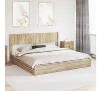 Struttura del letto con stoccaggio e testata Rovere Sonoma