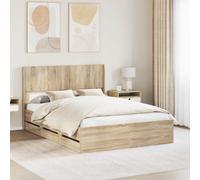Struttura del letto con stoccaggio e testata Rovere Sonoma