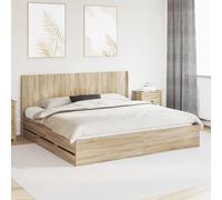 Struttura del letto con stoccaggio e testata Rovere Sonoma