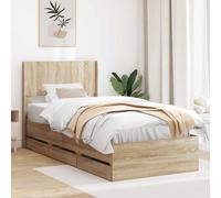 vidaXL Struttura del letto con stoccaggio e testata Rovere Sonoma