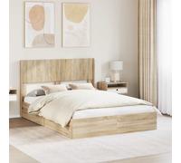 Struttura del letto con stoccaggio e testata Rovere Sonoma