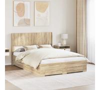 vidaXL Struttura del letto con stoccaggio e testata Rovere Sonoma