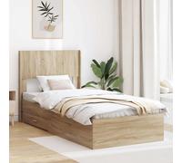 vidaXL Struttura del letto con stoccaggio e testata Rovere Sonoma