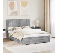 Struttura del letto con stoccaggio e testata Sonoma grigio