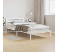 vidaXL Struttura Letto Moderna Bianco 210X100Cm Singolo Uso Interno Finitura Liscia Durevole Legno Massello Montaggio Necessario Mobili Camera da Letto Minimalista Design Moderno Decor