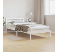 vidaXL Struttura Letto Moderna Bianco 210X100Cm Singolo Uso Interno Finitura Liscia Durevole Legno Massello Montaggio Necessario Mobili Camera da Letto Minimalista Design Moderno Decor
