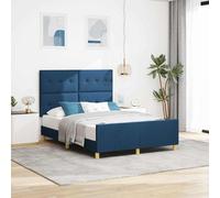 vidaXL Struttura del letto con testiera Blu 140 x 190 cm Tessuto