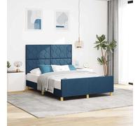 vidaXL Struttura del letto con testiera Blu 140 x 190 cm Tessuto
