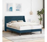 vidaXL Struttura del letto con testiera Blu 140 x 200 cm Velluto, Struttura letto rettangolare moderna, finitura in velluto durata, mobili per camera confortevoli, design elegante, biancheria morbida