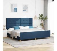 vidaXL Struttura del letto con testiera Blu 200 x 200 cm Tessuto