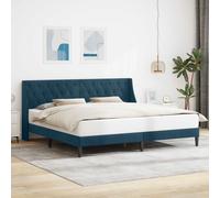 vidaXL Struttura del letto con testiera Blu 200 x 200 cm Velluto, Struttura letto rettangolare moderna, finitura in velluto durata, mobili per camera confortevoli, design elegante, biancheria morbida