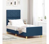 vidaXL Struttura del letto con testiera Blu 80 x 200 cm Tessuto