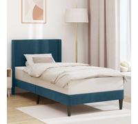 vidaXL Struttura del letto con testiera Blu 90 x 190 cm Velluto, Camera elegante, struttura per letto moderna, rivestimento in velluto durevole, arredamento per sonno lussuoso, soluzioni chic per uso